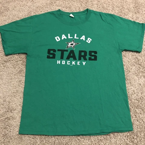 Dallas Stars Shirt Adult Large Green Sports NHL Hockey Casual Outdoor Mens U19 Cover