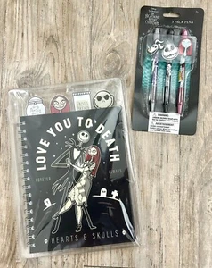 New! The Nightmare Before Christmas Vinyl Spiral Notebook Journal & 3 Pen Set - Picture 1 of 5
