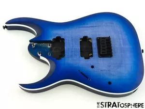 LEFTY Ibanez RGA42FM BODY & HARDWARE Flamed Maple Bound Blue Lagoon Burst Flat - Picture 1 of 2