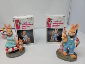 Handbemalte amerikanische Osterhasen Keramik Osterdeko - Bild 1 von 9