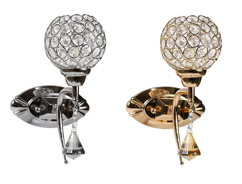 Applique da parete moderno paralume con cristalli acrilico e pendente attacco G9 - Immagine 1 di 1