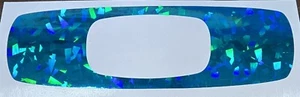 Oakleys "O" Decal Sticker Fluorescent Teal Crystal Flake Color - Picture 1 of 2