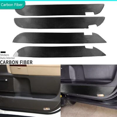 Cubierta antipatadas de puerta interior de fibra de carbono real para Toyota Tundra Sequoia 07-13 Foto 1 de 4