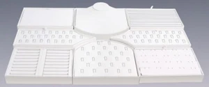 White Leatherette 8 Piece Jewellery Display Set Window Counter Presentation - Picture 1 of 2