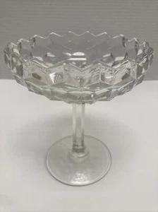 Vintage Fostoria American Clear Glass Pedestal Compote Candy Dish 6.5” Tall - Picture 1 of 6