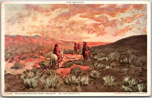 Postal de colección frontera blanca Navahos campamento de mudanza en Santa Fe Arizona AZ - Imagen 1 de 3