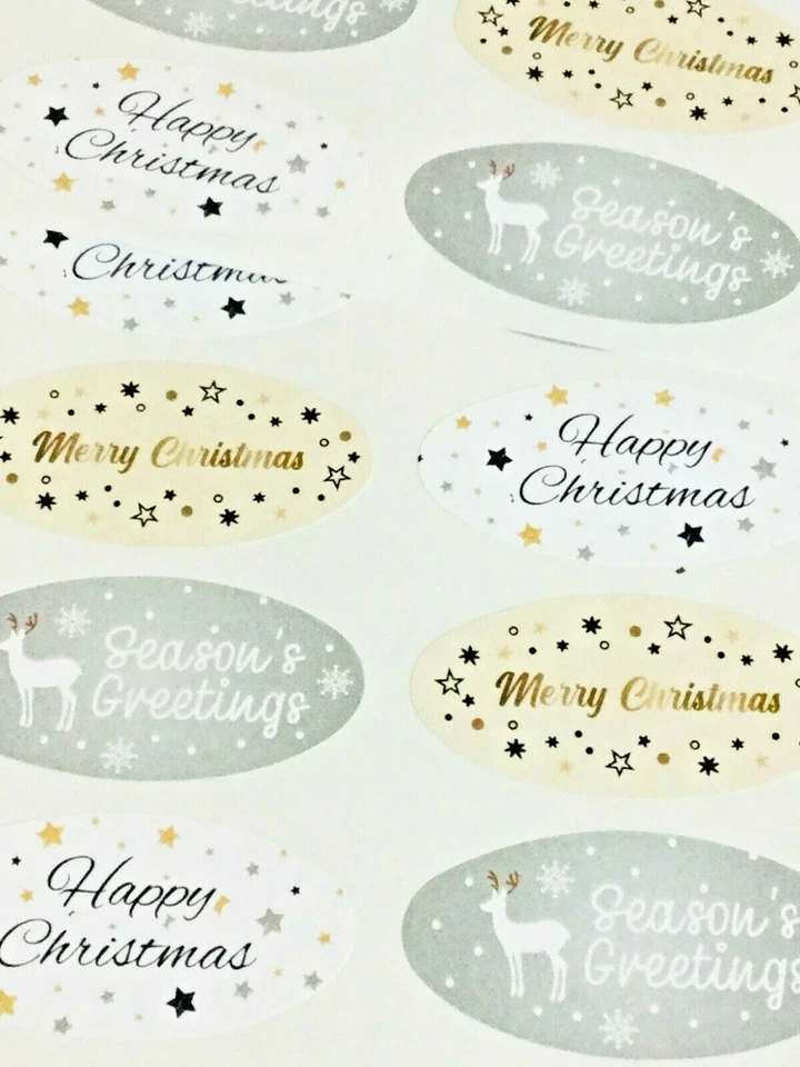 MINILABEL Merry Happy Christmas Stickers Labels for Cards Envelopes Festive Craft X512516