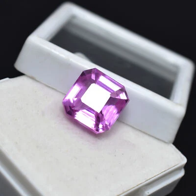 Pendiente Tamaño 17.30 Ct Zafiro Rosa Natural Corte Cuadrado Piedra Preciosa Suelta CERTIFICADO Foto 1 de 4