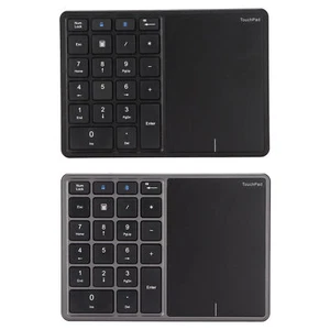 22 Keys BT Wireless Number Pad Numeric Keypad With Touch Pad Black For Computer - Afbeelding 1 van 18
