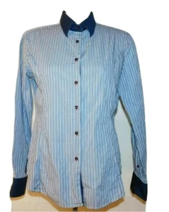 Camicia blusa donna BriO sartoriale con bottoni davanti aderente a righe manica lunga tg XL - Foto 1 di 8