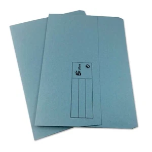 A4 BLUE FOOLSCAP DOCUMENT WALLETS ANY QTY HALF FLAP OFFICE FOLDER 32MM FILING - Picture 1 of 4