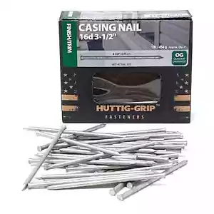 Huttig Grip 16d Finish Casing Nail 3-1/2 in HGN16OGCAS1 Galvanized 1 lb 71 Nails - Picture 1 of 6