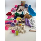 Vintage Lot of Barbie Clothes Shoes & Accessories Plus Bag Single Shoes