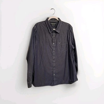 American Eagle Outfitters Sz XXXL/TG Navy  Pin Stripe Button Up Long Sleev Shirt - Image 1 of 4