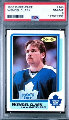 PSA 8 NM-MT 1986 O-Pee-Chee OPC #149 Wendel Clark RC Rookie - Image 1 of 2