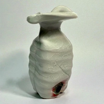 Vaso japonês vintage arte cerâmica celadon esmalte roda costeleta jogada - Imagem 1 de 4