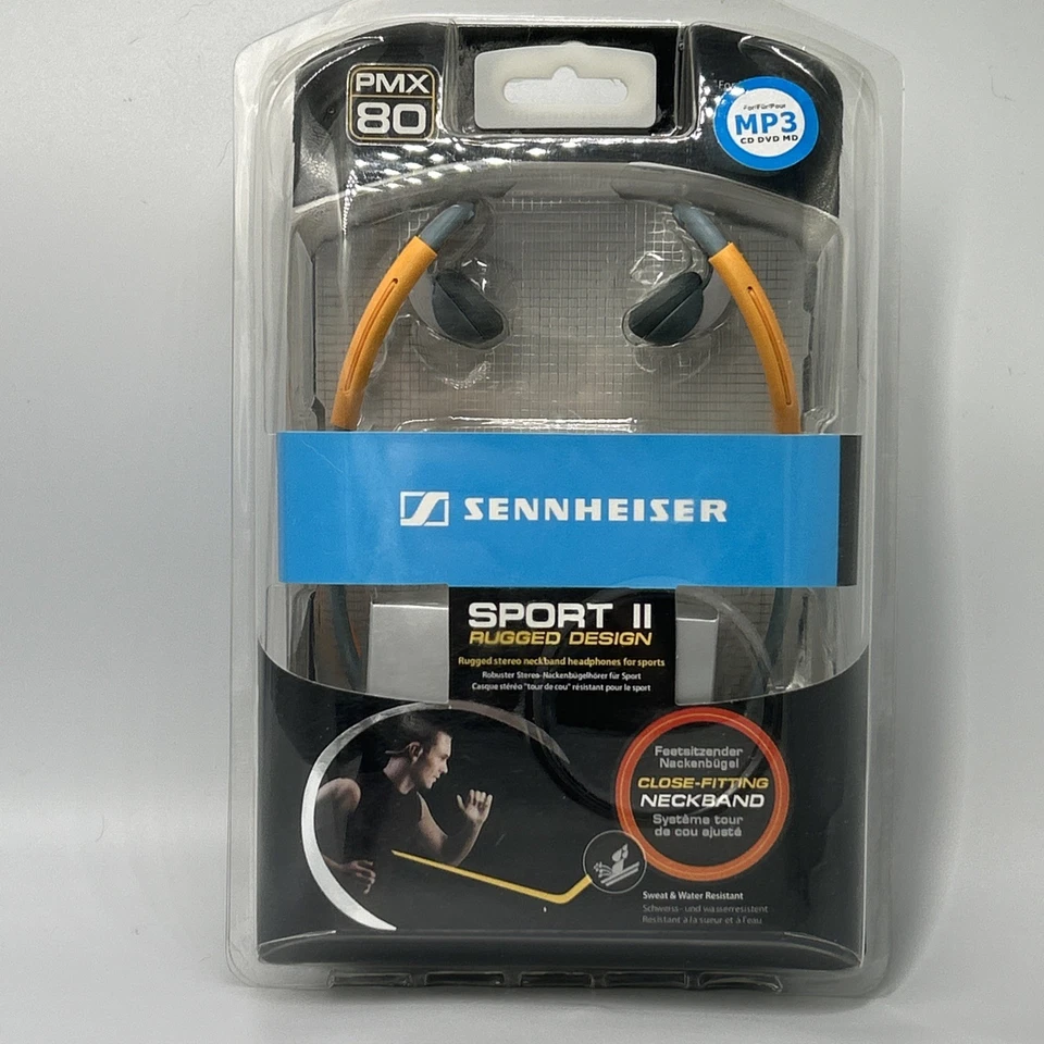 Sennheiser PMX 80 Sports Headphones Orange/Grey (New) Discontinued - Image 1 of 4