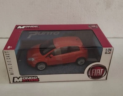 MODELLINO AUTO FIAT GRANDE PUNTO Arancione 1/24 Mondo Motors Die Cast BOX NUOVO - Immagine 1 di 2