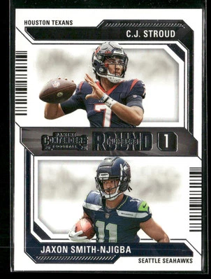 2023 Panini Contenders #4 C.J. Stroud / Jaxon Smith-Njigba Round Numbers - Image 1 of 2