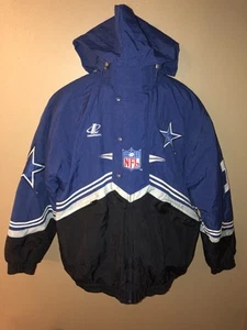 VTG 90s Dallas Cowboys NFL Pro Line Jacket L Logo Athletic Colorblock Hooded - Picture 1 of 11
