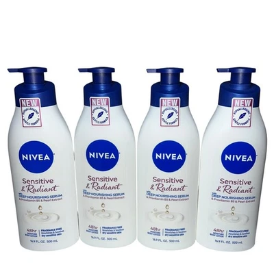 4x Nivea Sensitive & Radiant Body Lotion 16.9oz - Image 1 of 3
