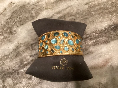 Brazalete Julie Vos Antonia Mosiac Azul Iridiscente Bahamas. Nuevo con etiquetas Foto 1 de 4