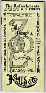 Souvenir Zoo Directory For The  Memphis, Tennessee Zoo At Overton Park:  1908 - Picture 1 of 3