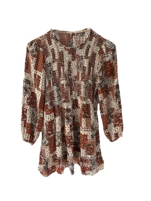 Vestido Boêmio Girl’s Hayden XL Floral Patchwork Babado Fluxo MIDI - Imagem 1 de 3