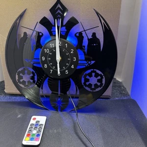 Star Wars Vinyl Wall Clock - Retro Decor - Unique Home Accent - Perfect Gift - Picture 1 of 1