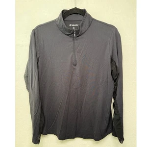 IBKUL 1/4 Zip Mock Neck Golf Top Black Long Sleeve, Size XL - Picture 1 of 5