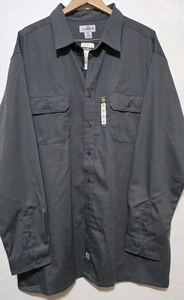 Neu mit Etikett Carhartt Twill Workwear Button-Down Langarm Freizeit Herren groß 3XT grau  - Bild 1 von 7