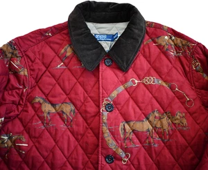 Nuevo Abrigo de Granero POLO RALPH LAUREN ECUESTRE Estampado de Caballo Sarga Acolchado XXL/2XL - Imagen 1 de 21