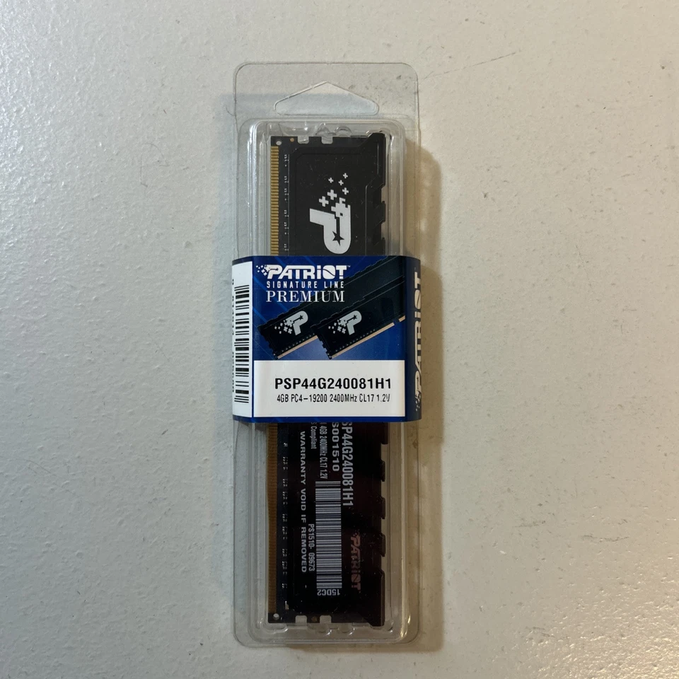 PATRIOT Desktop Memory DIMM DDR4 4GB 2400MHZ CL17 1.2V PSP44G240081H1 PS001510 - Image 1 of 1