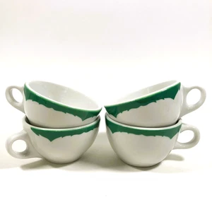 Vintage Shenango China Green Everglades Restaurant Ware Coffee Cups Set of 4 - Picture 1 of 4