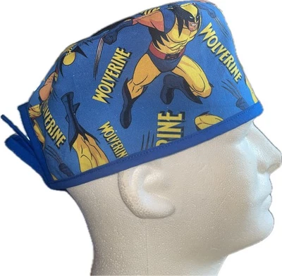 Marvel Wolverine Blue Classic Scrub Hat Chemo Cap - Image 1 of 4