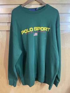 Polo Ralph Lauren Polo Sport Herren Fleece Sweatshirt mit Rundhalsausschnitt dunkelgrün 2XLT - Bild 1 von 11