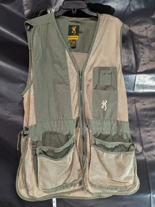Browning Reactar Shooting Vest Medium Mesh Green Tan Hunting Brown  - Picture 1 of 12