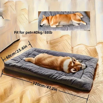 Sofá cama de felpa extra grande para perros - Alfombra gruesa ultra suave de poliéster para mascotas, para todas las estaciones Foto 1 de 4