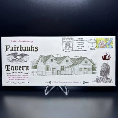 Fairbanks Tavern 350th Anniversary Cachet (RARE MINT) - SIGNED by Artist - 1989 - Image 1 of 4