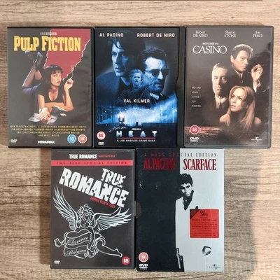5 Gangster Movie DVD Bundle | Pulp Fiction, Heat, Casino, True Romance, Scarface - Image 1 of 4