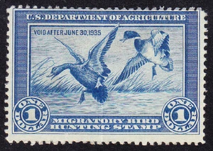 US Scott RW1 old $1 Migratory Bird "Duck" Hunting stamp M/NG CV $175 - Picture 1 of 1