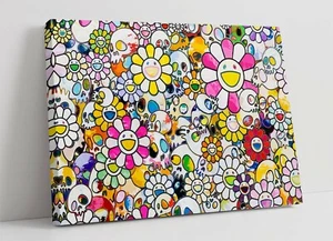FLOWERS AND SKULLS 1 CANVAS WALL ART FLOAT EFFECT/FRAME/PICTURE/POSTER PRINT- - Picture 1 of 21