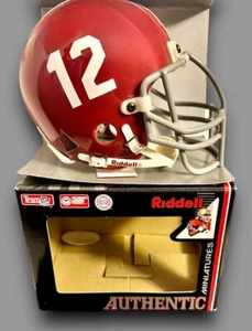 ALABAMA CRIMSON TIDE AUTHENTIC RIDDELL WITH METAL MASK FOOTBALL MINI HELMET - Picture 1 of 9