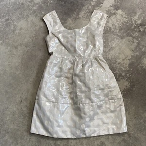 American Eagle Dress Womens 4 Beige Polka Dot Sparkle Short Short Sleeve Pockets - Picture 1 of 12