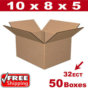 50 - 10x8x5 Cardboard Boxes Mailing Packing Shipping Box 32ECT Corrugated Carton