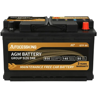 Group 94R H7 AGM Battery For Car Truck Size 94R 12V 80Ah Automotive SLA Battery - Image 1 of 4