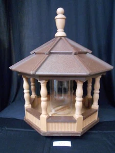 Large Spindle Poly Bird Feeder Amish Handcrafted Handmade Cedar with Brown Roof - Picture 1 of 1