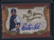 2006 UD SP Legendary Cuts A Place in History Signatures PH-CF Carlton Fisk