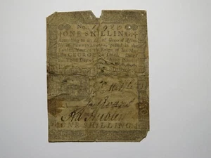 1772 One Shilling Pennsylvania PA Colonial Currency Bank Note Bill RARE 1s - Picture 1 of 2
