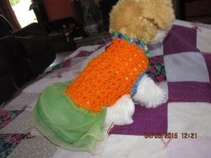 Hundebekleidung ORANGE MEERJUNGFRAUress mit flauschigem Rock Rüschen XXS - Bild 1 von 1